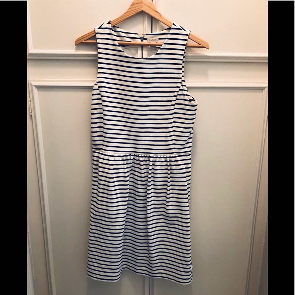 J.Crew striped ponte and flare dress